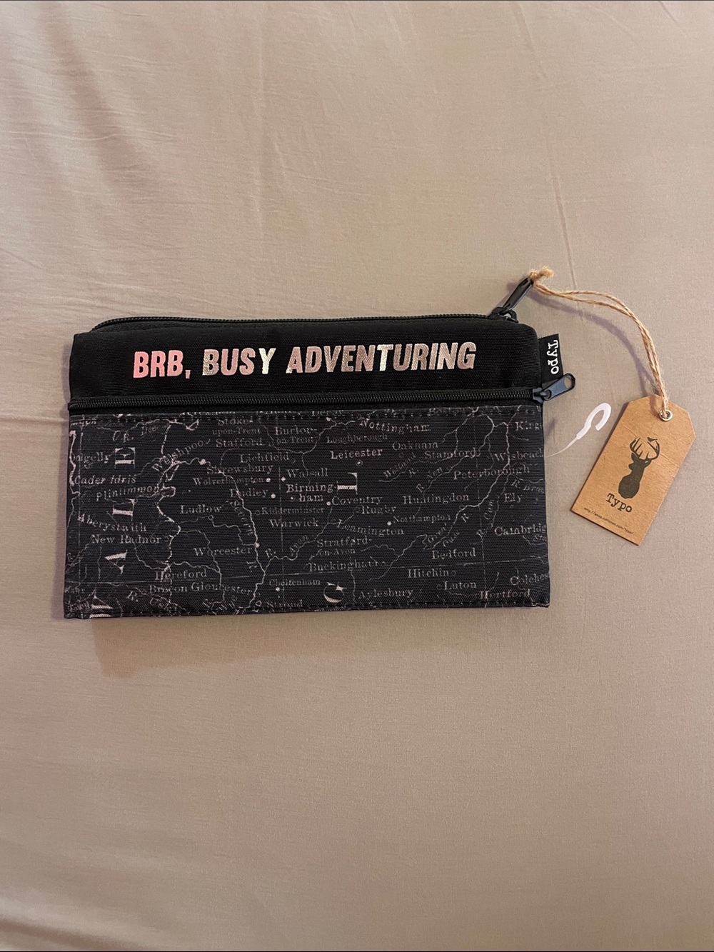 BRB, Busy Adventuring Black Pencil Pouch